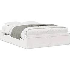 vidaXL Bed Frame White Pine