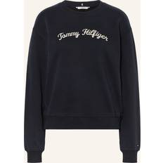 Tommy Hilfiger Donna Maglioni Tommy Hilfiger Felpa MDRN Reg Script Sweatshirt - Beige Chiaro/Marino