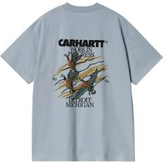 Carhartt WIP Klær Carhartt WIP Mens Misty Sky Ducks Brand-print Organic Cotton-jersey T-shirt