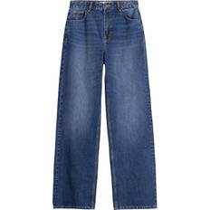 Bershka Højtaljede 90'er-jeans med vidde indigoblå vask