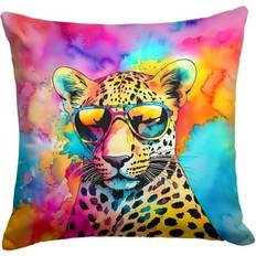 Florals Complete Decoration Pillows Caroline's Treasures Unisex Hippie Animal Leopard Throw Pillow 18 x 18 in Complete Decoration Pillows Multicolour