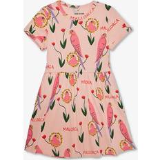 Mini Rodini Girls Kids Parrots Graphic-print Organic-cotton Dress 1.5-11 Years 1.5/3YR