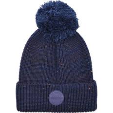 Lambretta knitted fleece turn up bobble skater style beanie hat navy bobble