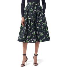 Carolina Herrera Lily of the Valley Print Midi Skirt - Midnight Multi