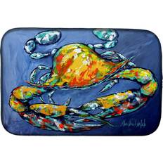 Caroline's Treasures Blue Gray Kinda Day Crab Dish Drying Mat Kitchenware