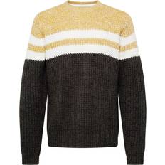 Silver Jumpers Only & Sons Herren Onslazlo Reg Blocked Crew Neck Knit Cs, Rosin/Pattern:silver Fern