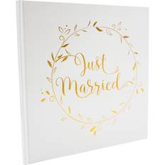 Gästbok Just Married Vit/Guld