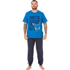 Blue Pyjamas Pokémon blue short sleeve long leg pyjama set mens