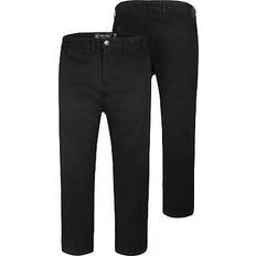 Kam Trousers Kam Mens & tall premium stretch comfort chino trousers black w 40-70"