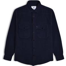 Lambretta mens cord long sleeve corduroy shaket overshirt navy