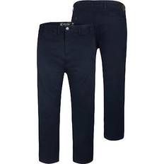 Kam Trousers Kam Mens & tall premium stretch comfort chino trousers navy w 40-70"