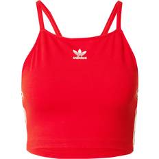 Mouwloze shirts adidas Women's Originals Adicolour 3-Stripes Crop Top Better Scarlet