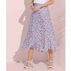 Damart Floral Print Skirt White 31"