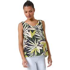 Floral - Woman Tank Tops Roman Tropical Leaf Print Cami Top in Green