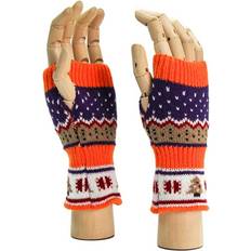 Orange Gloves Christmas Knitted Fingerless Mitten Nordic Gloves Lucky Pair Orange