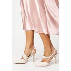 Wallis Womens Evie Asymmetric Pointed Stiletto High Heel Court Shoes Bone