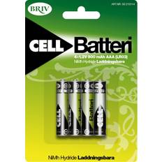 900 mAh - AAA (LR03) - Batterier - Genopladelige standardbatterier Batterier & Opladere Briv AAA Rechargeable Batteries HR03 4-pack