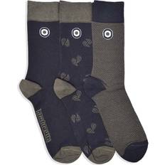 Lambretta Underwear Lambretta Mens Pack Paisley Patterned Crew Length Socks Black Khaki 6-11