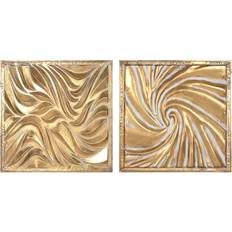 Home ESPRIT Decoration Golden Vægdekorationer 94.5x94.5cm 2stk