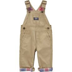 18-24M - Jungen Playsuits OshKosh Kid's Classic Plaid Lined Canvas Overalls - Khaki (195862492329)