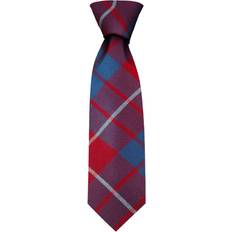 iLuv Clan tie hamilton red modern tartan pure wool scottish handmade necktie