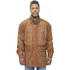 5XL Coats Infinity Leather Mens Nubuck Parka Coat-Winnipeg Tan