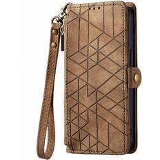 GANGXUN Brown Flip Case for Xiaomi Redmi 13c 5g Shockproof Flip Cover Simple Business Wallet Leather Case