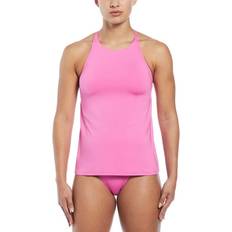 Nike Tankinis Nike Women's Lace Up High Neck Swim Tankini Pink