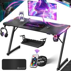 Ultimativer Gaming Tisch Z-Frame Gaming Schreibtisch Getränkehalter Kopfhörer Haken Computertisch PC Tisch Ergonomischer