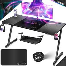 Ultimativer Gaming Tisch Z-Frame Gaming Schreibtisch Getränkehalter Kopfhörer Haken Computertisch PC Tisch Ergonomischer