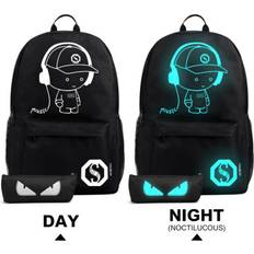 Kono Music boy backpack luminous a4 school travel satchel bag pencil case set