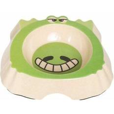 Bamboo green monster shaped dog bowl