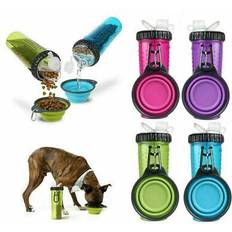 Dexas portable snack-duo chambered hydration bottle & cup for dogs