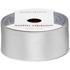 Band Panduro Hobby Grått satinband – 25 mm brett och 8 meter långt