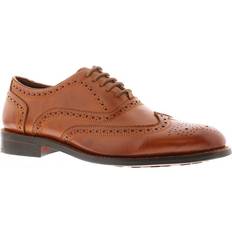 Brown Oxford Bandwagon mens shoes oxford derby flute leather tan