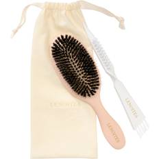 Lenoites Hair Brush Wild Boar with Pouch Cleaner Tool Blush