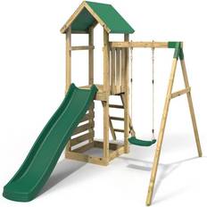 Adventure Wooden Climbing Frame Swing Set & Slide