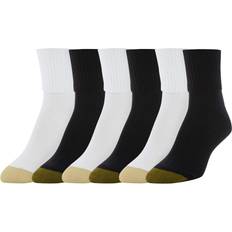 Goldtoe Women's Classic Turn Cuff Socks, Multipairs, Black/White 6-pairs