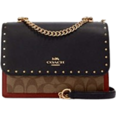 Coach Black Crossbody Bags Coach Klare Crossbody Bag In Signature Canvas With Rivets - Gold/Khaki Multi