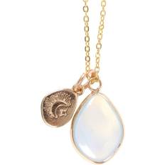 White Gold Necklaces HALO Opalite manifestation necklace