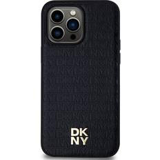 DKNY iPhone 15 Pro Repeat Pattern Stack Logo Cover MagSafe-kompatibel Sort