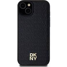 DKNY Repeat Pattern Stack Logo MagSafe Case for iPhone 15