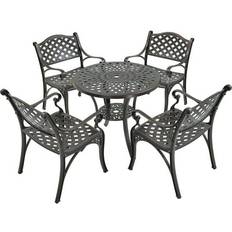 Rectangle Patio Dining Sets Mondawe 5-Pieces Hollow Grid Patio Dining Set