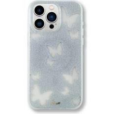 Silver Mobile Phone Covers SONIX Apple iPhone 15 Pro Max Case with MagSafe Silver Glitter Mariposa