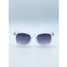 SVNX Clear horn-rimmed sunglasses with graded grey lenses