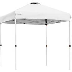 Costway 6x6 Ft Pop Up Canopy Tent Camping Sun Shelter W/ Roller Bag White