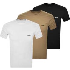 Multicolour Clothing HUGO BOSS Logo-embroidered T-shirts 3-pack - Black/White/Beige