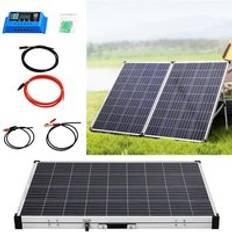 Solar Panels Living and Home 50W Portable Folding Solar Panel Kit Black Size