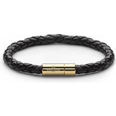 Skultuna Läderarmband guld svart