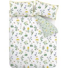 Percale Duvet Covers RHS Botanical Cottage Garden Duvet Cover White